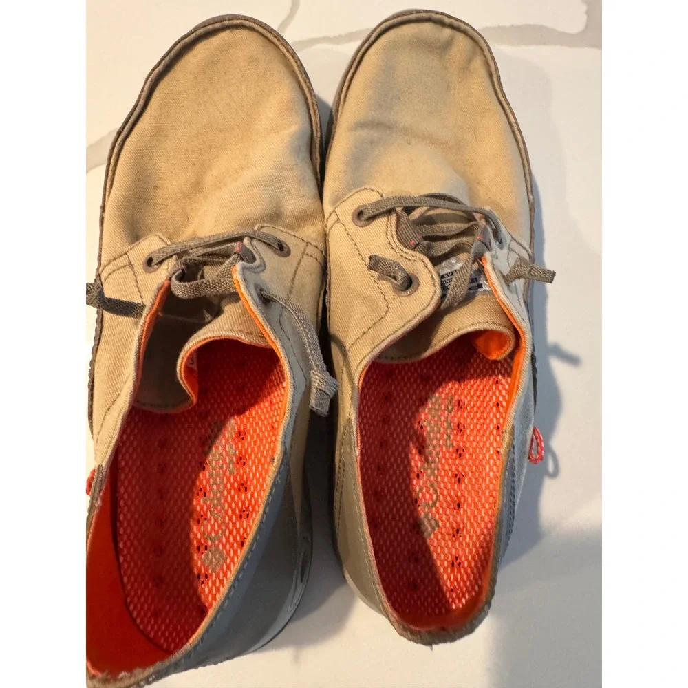 Columbia PFG Bahama Vent Tan Orange Boat Shoes Mens 10 B Fishing